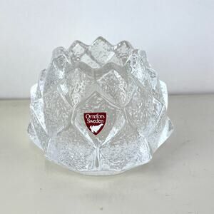 Orrefors Sweden Crystal Firefly Artichoke Nimbus Votive Candle Holder